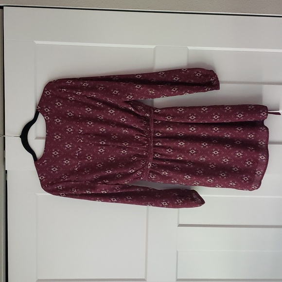 Miami Womens Size Small Burgundy Printed  Dress - Picture 4 of 5